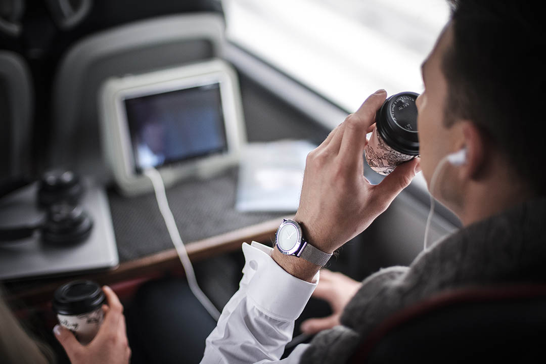 Coffee onboard Lux Express coach