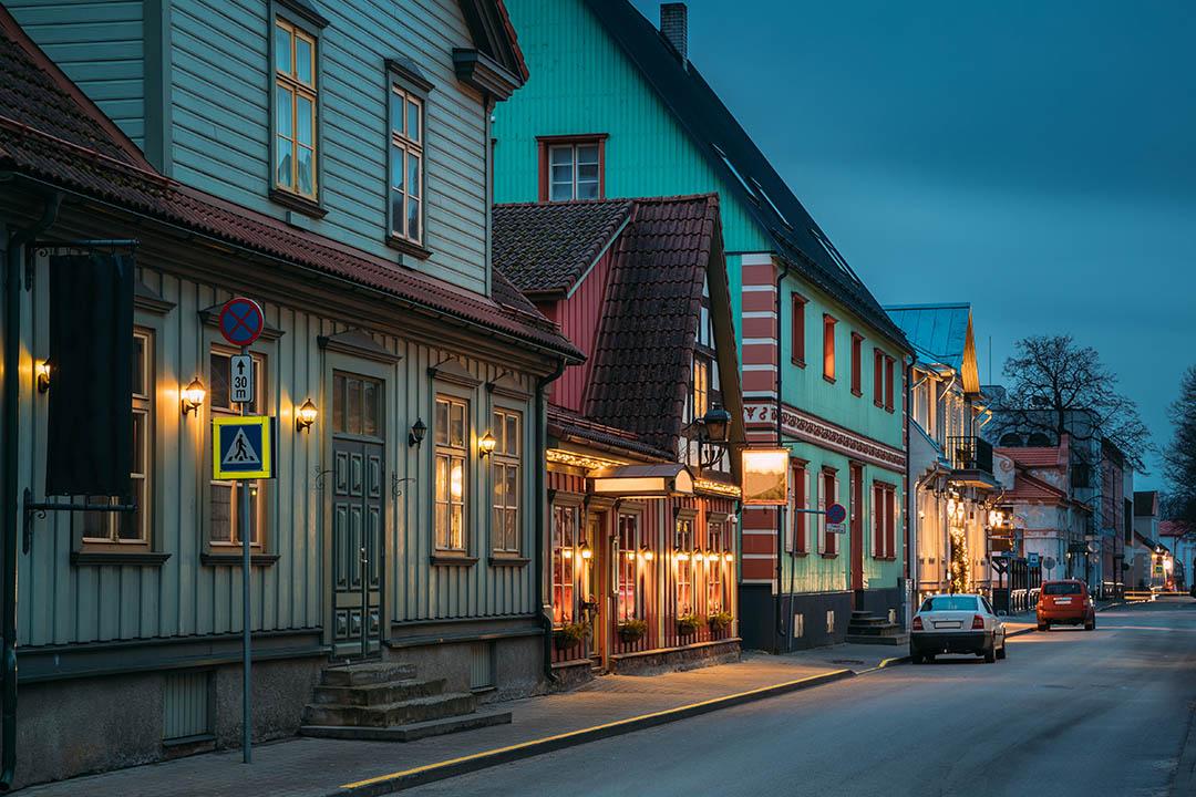Pärnu old town at night time