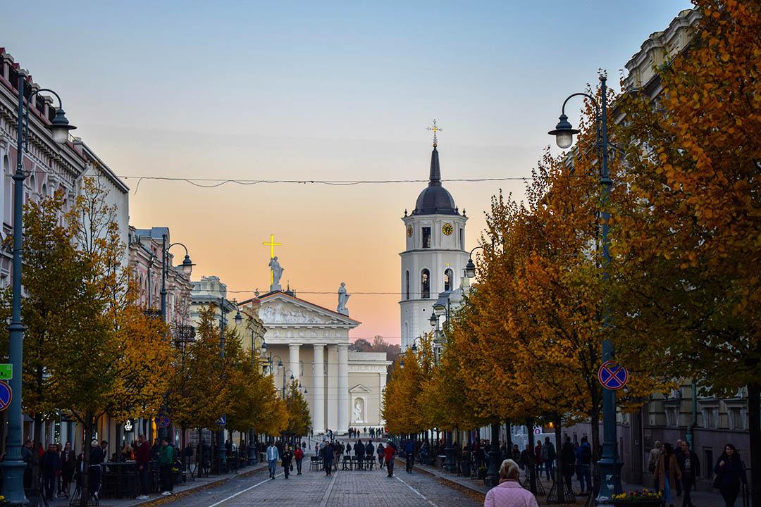 Vilnius – City Alley in the Sunset